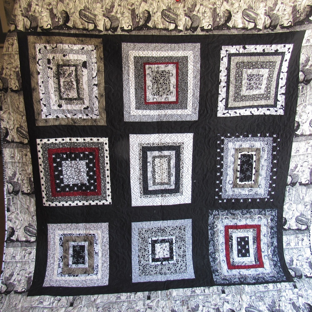 Finished Quilt HALLOWEEN/Gothic/STEAMPUNK 73 x 78" Machine Pieced and Quilted